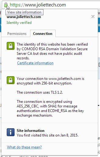 Encryption Verification (Chrome).