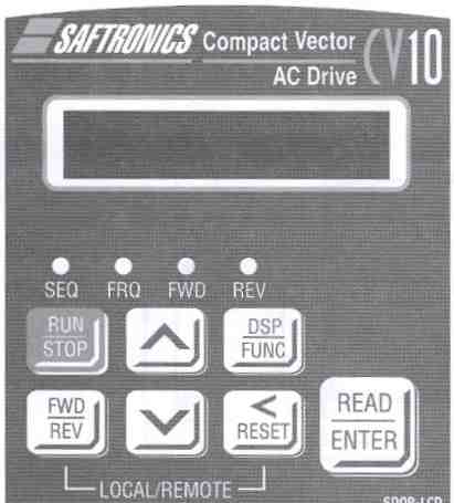 Saftronics - CV10 - Compact Vector AC Drive LCD Keypad (supports 5 languages).