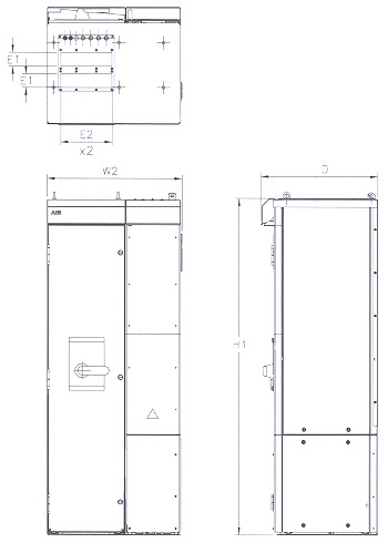 Dimensions: ACS550-U2 NEMA 1 R7 & R8 Frame Size