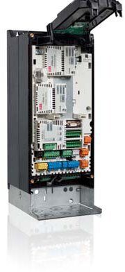 ACS880 drive with fieldbus adapters and feedback interface module