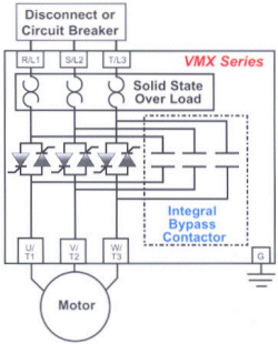 Motortronics VMX Series Integral Bypass Contactor Diagram.